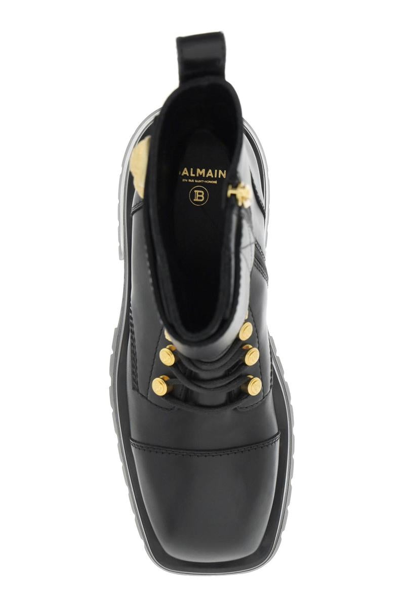 BALMAIN LEATHER RANGER BOOTS WITH MAXI BUTTONS - 2