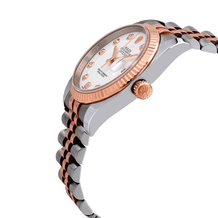 Rolex Oyster Perpetual Datejust 36 White Dial Stainless Steel and 18K Everose Gold Jubilee Bracelet  - 2