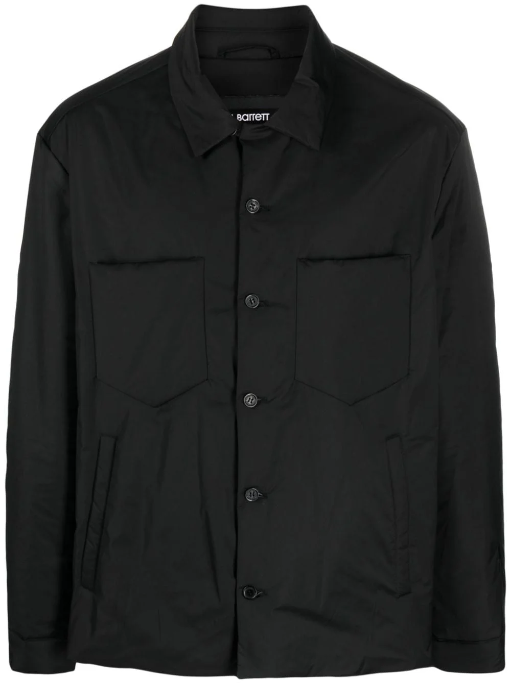 patch-pockets padded shirt jacket - 1