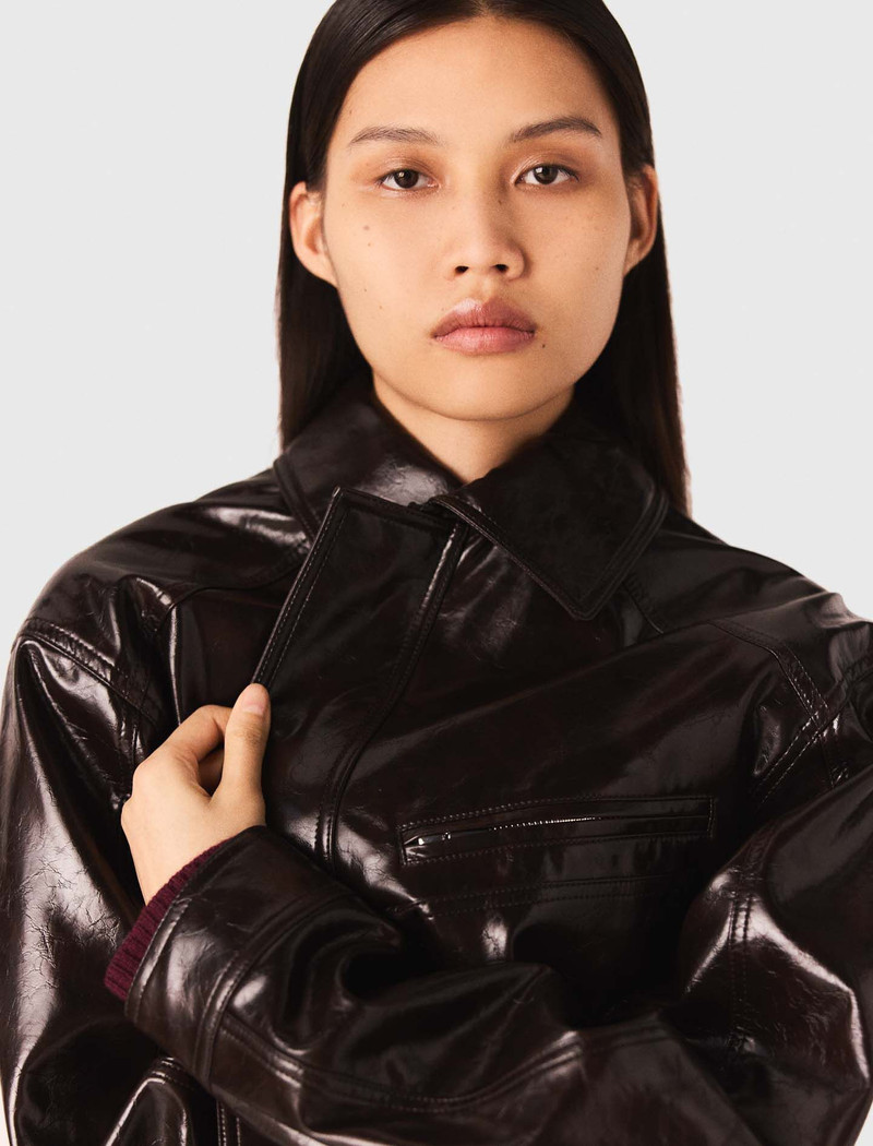 Crackled faux leather jacket 8