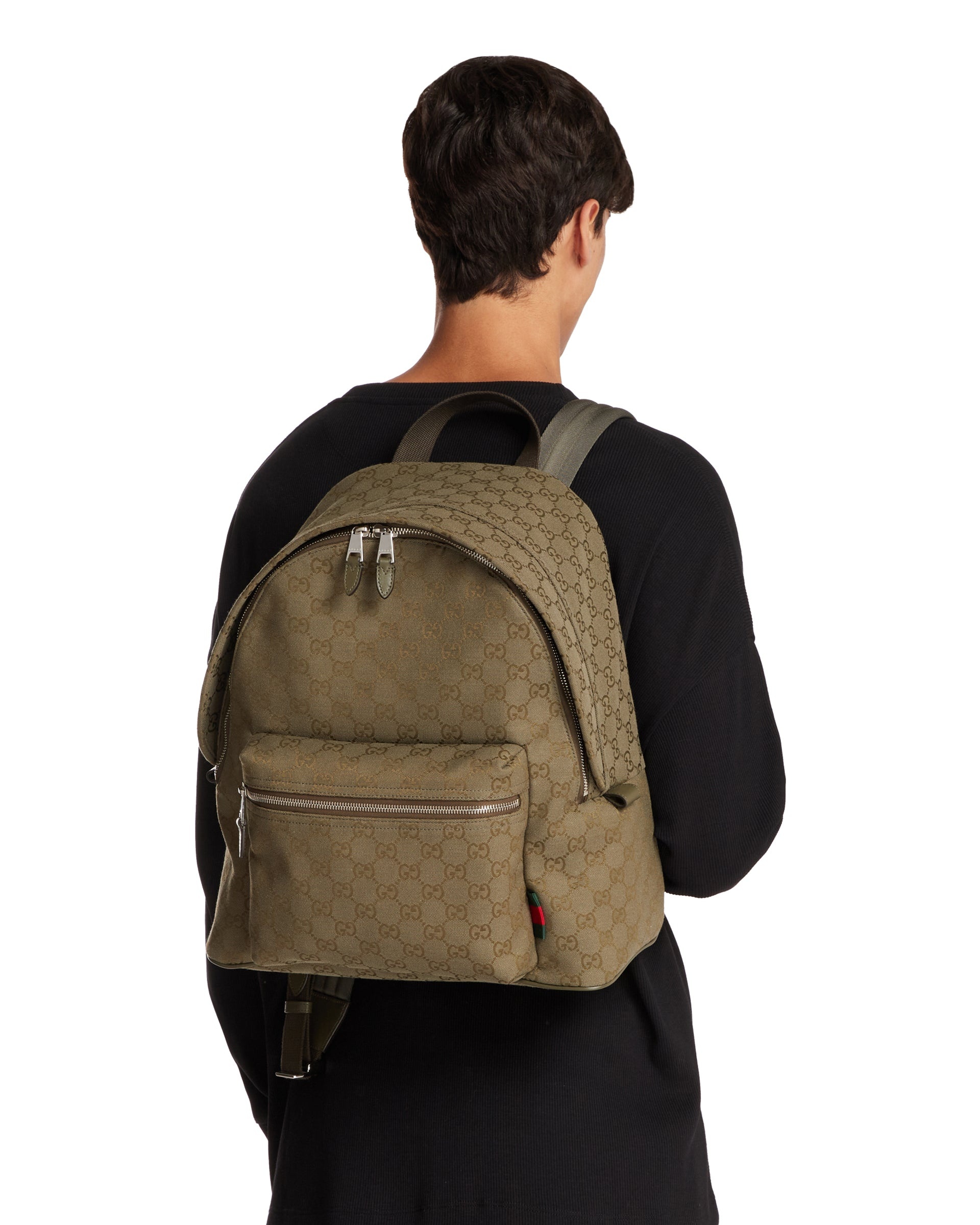 Green GG Fabric Backpack - 4