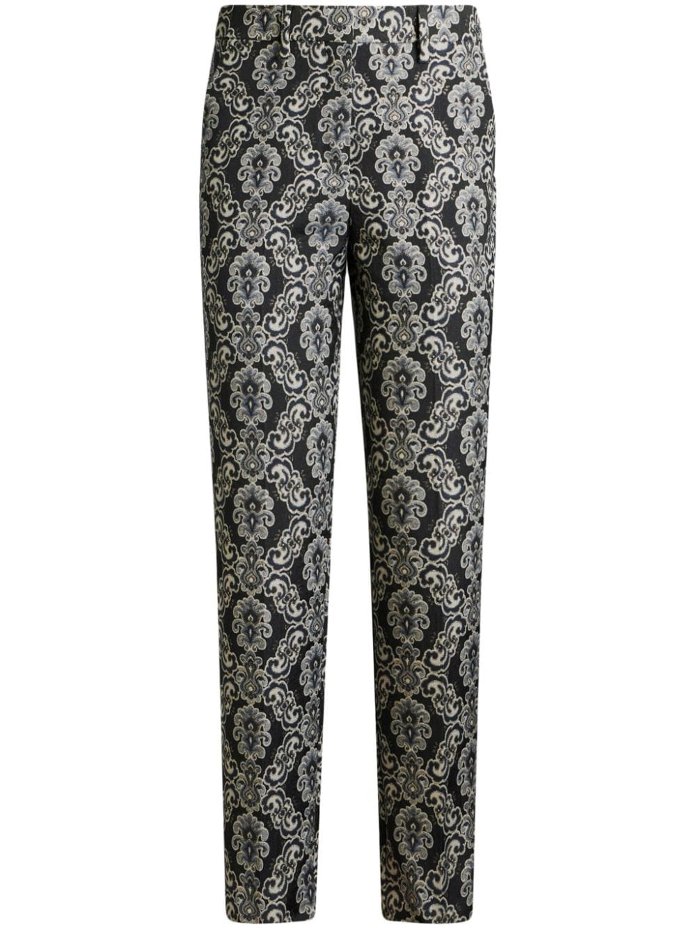 floral-brocade cropped trousers - 1