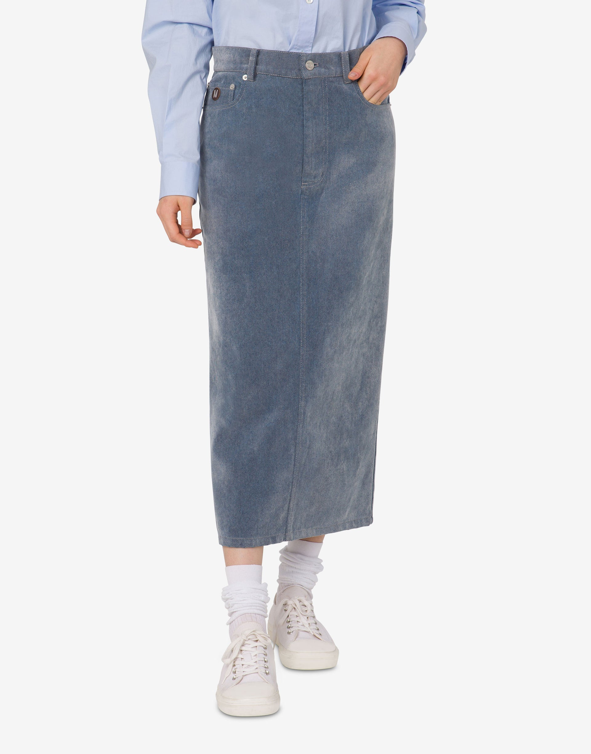 FLOCKED DENIM SKIRT - 2
