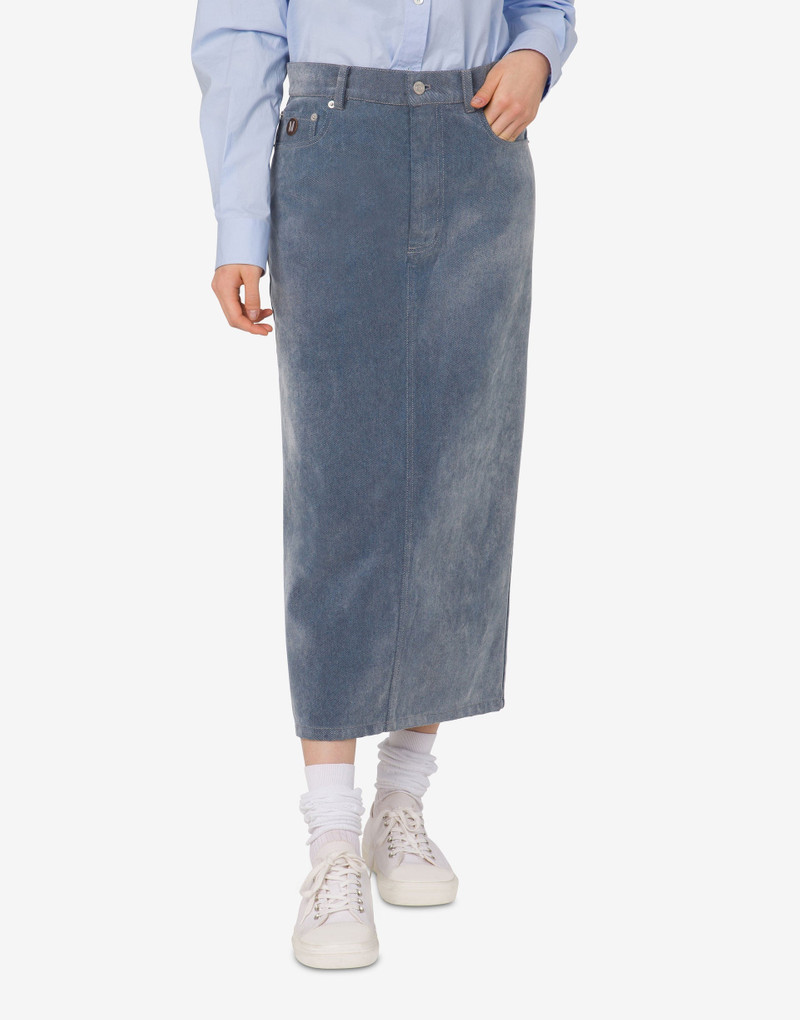 Moschino FLOCKED DENIM SKIRT outlook