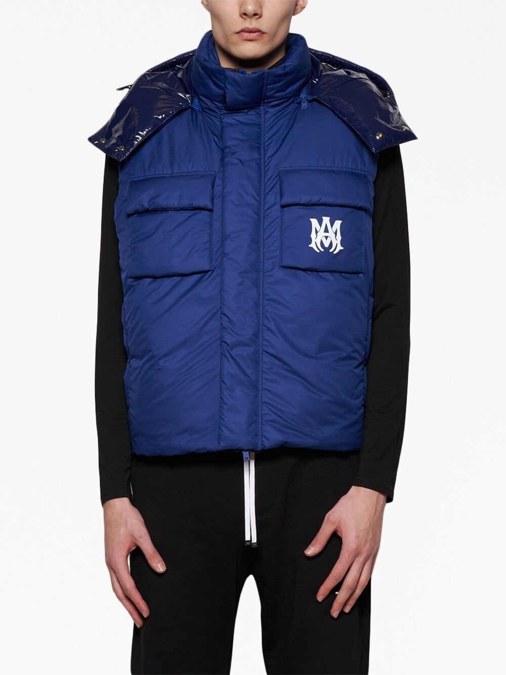 logo-embroidery padded gilet - 3