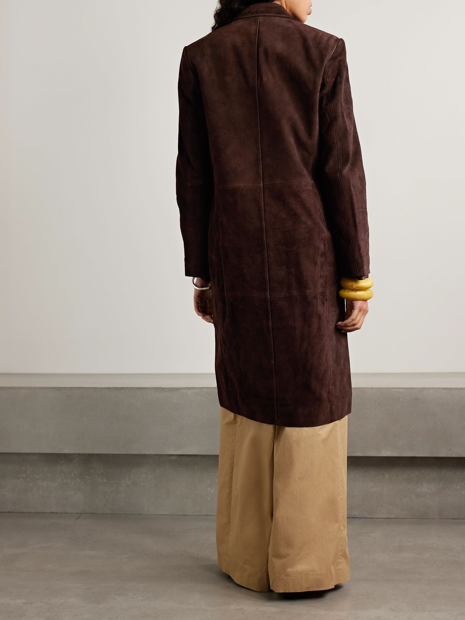 Sabine suede coat Dark brown - 3