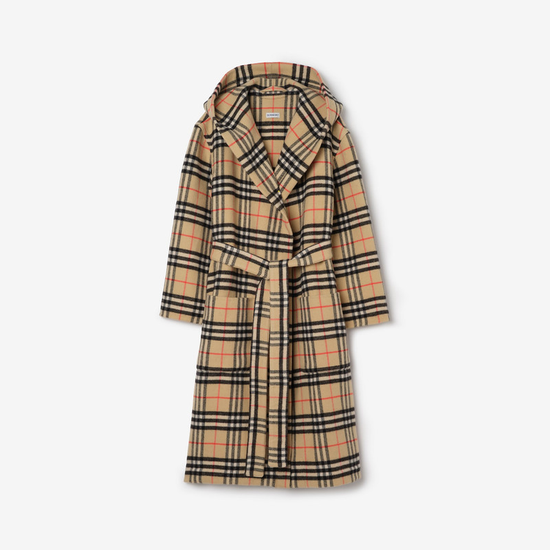 Check Wool Cashmere Robe 1