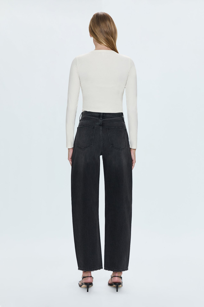 WES HIGH RISE BARREL JEAN - CAVIAR 7