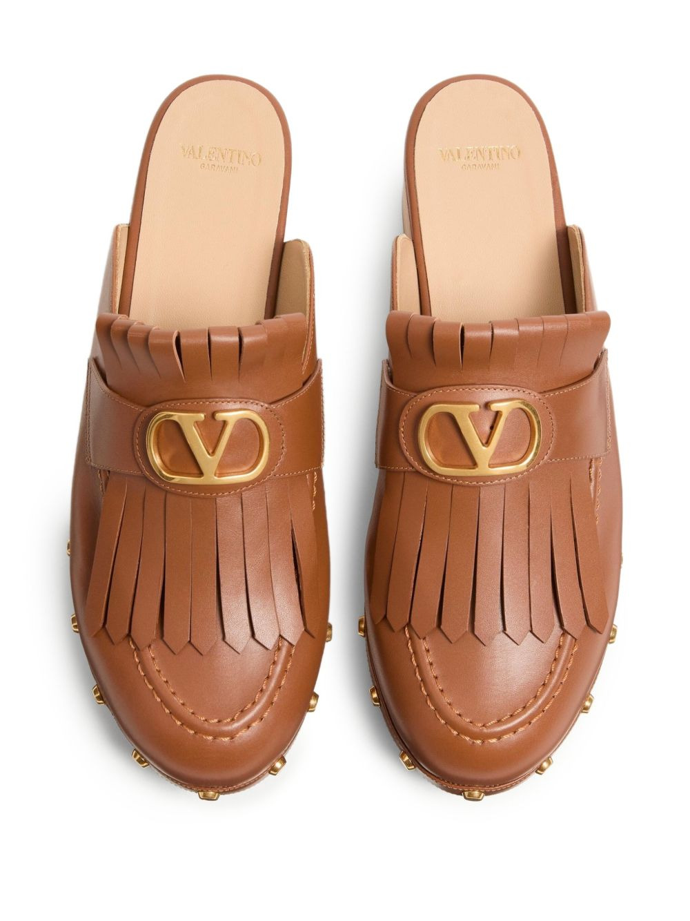 VLogo Signature leather slingback mules - 4