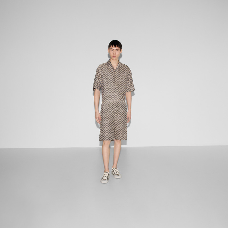 GUCCI GG linen blend shorts outlook