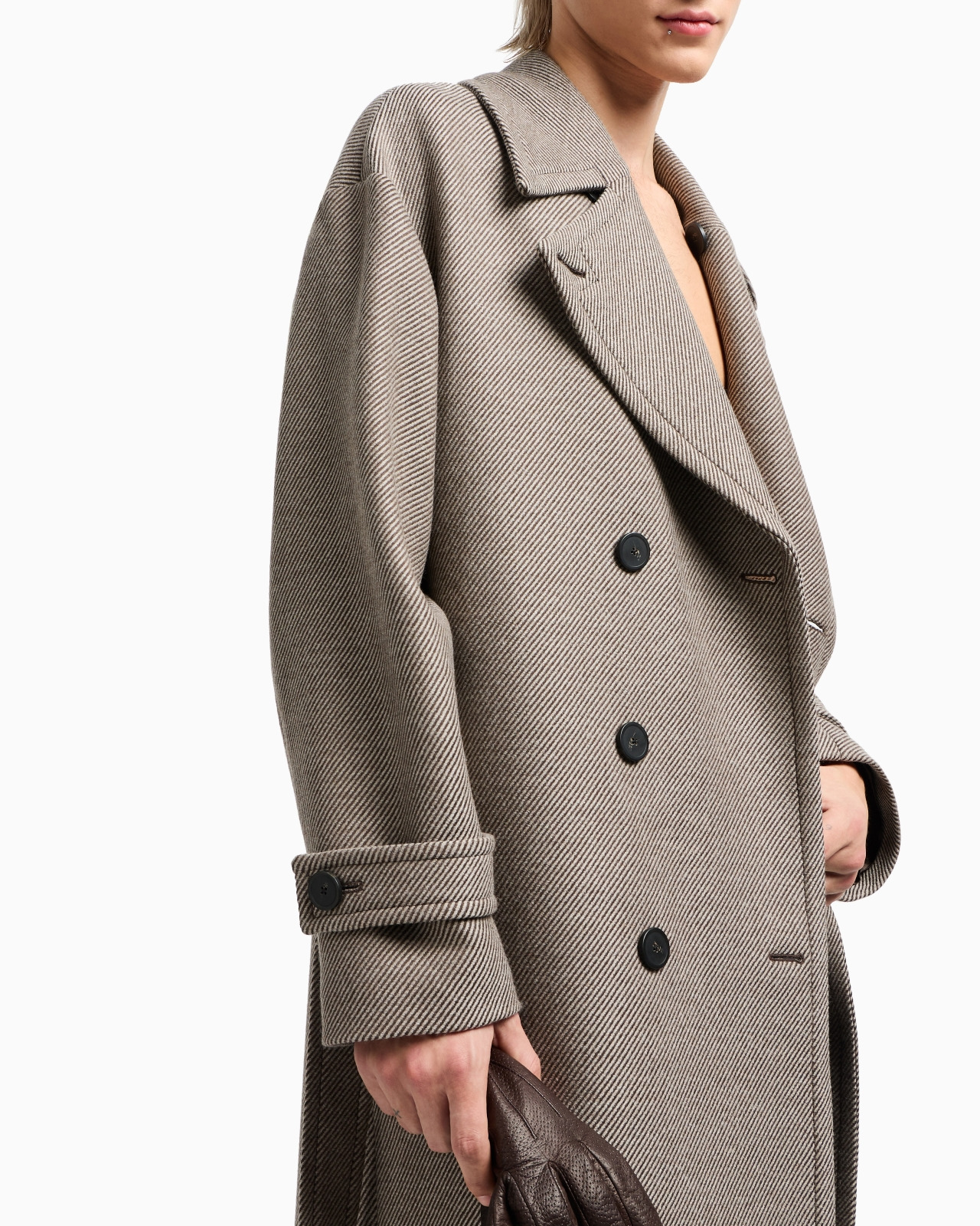 DOUBLE-BREASTED BELTED COAT IN A VIRGIN-WOOL DOUBLE COVER FABRIC - 5