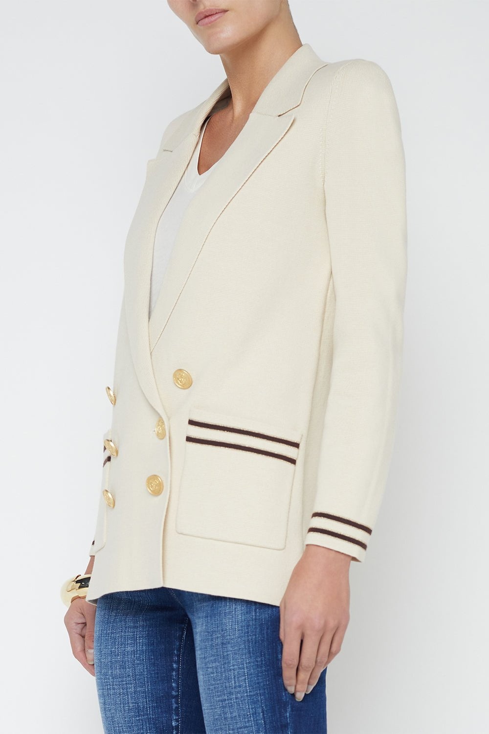 Eileen Blazer - Porcelain Stripe - 2