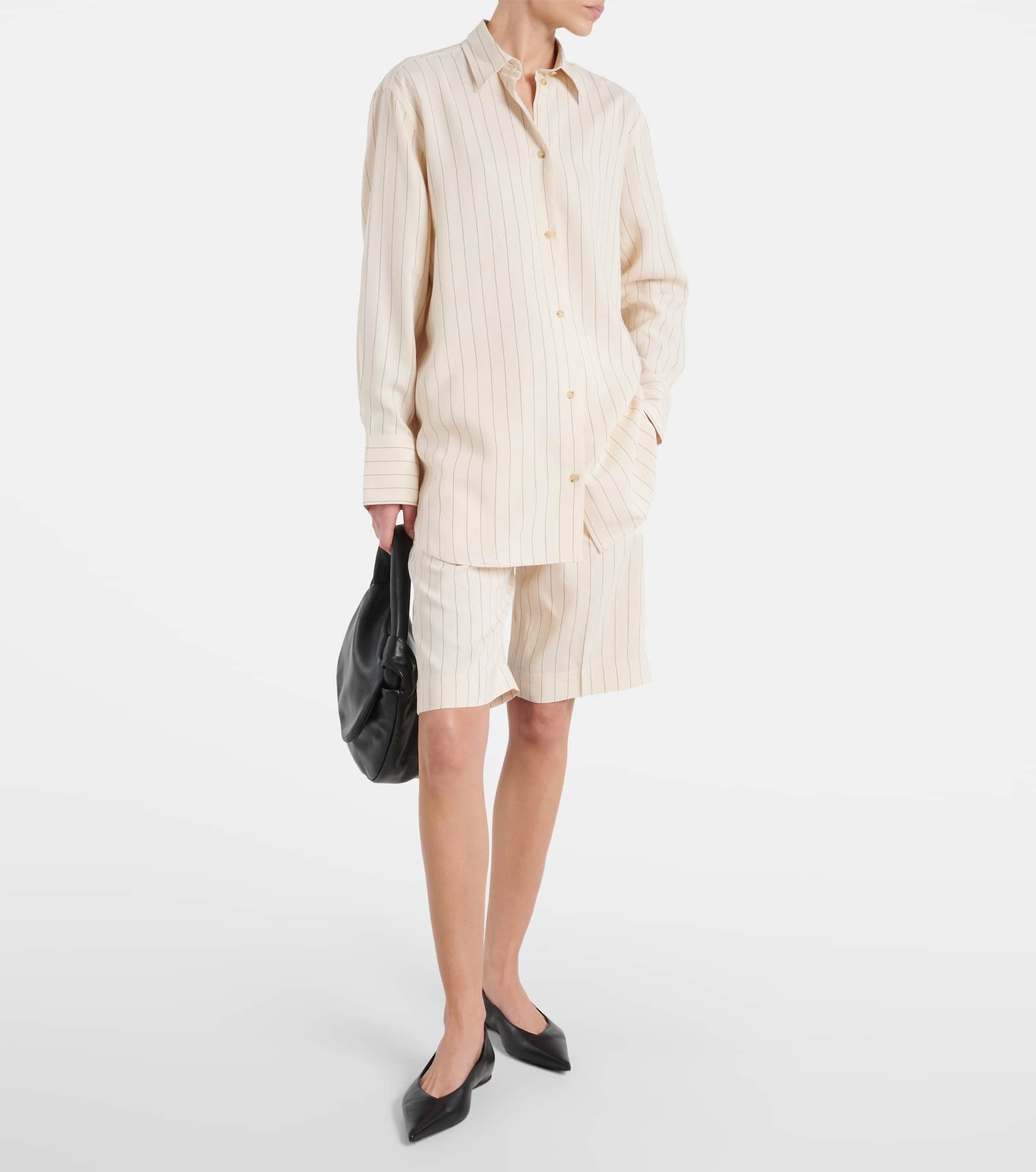 Pinstripe twill shorts - 2