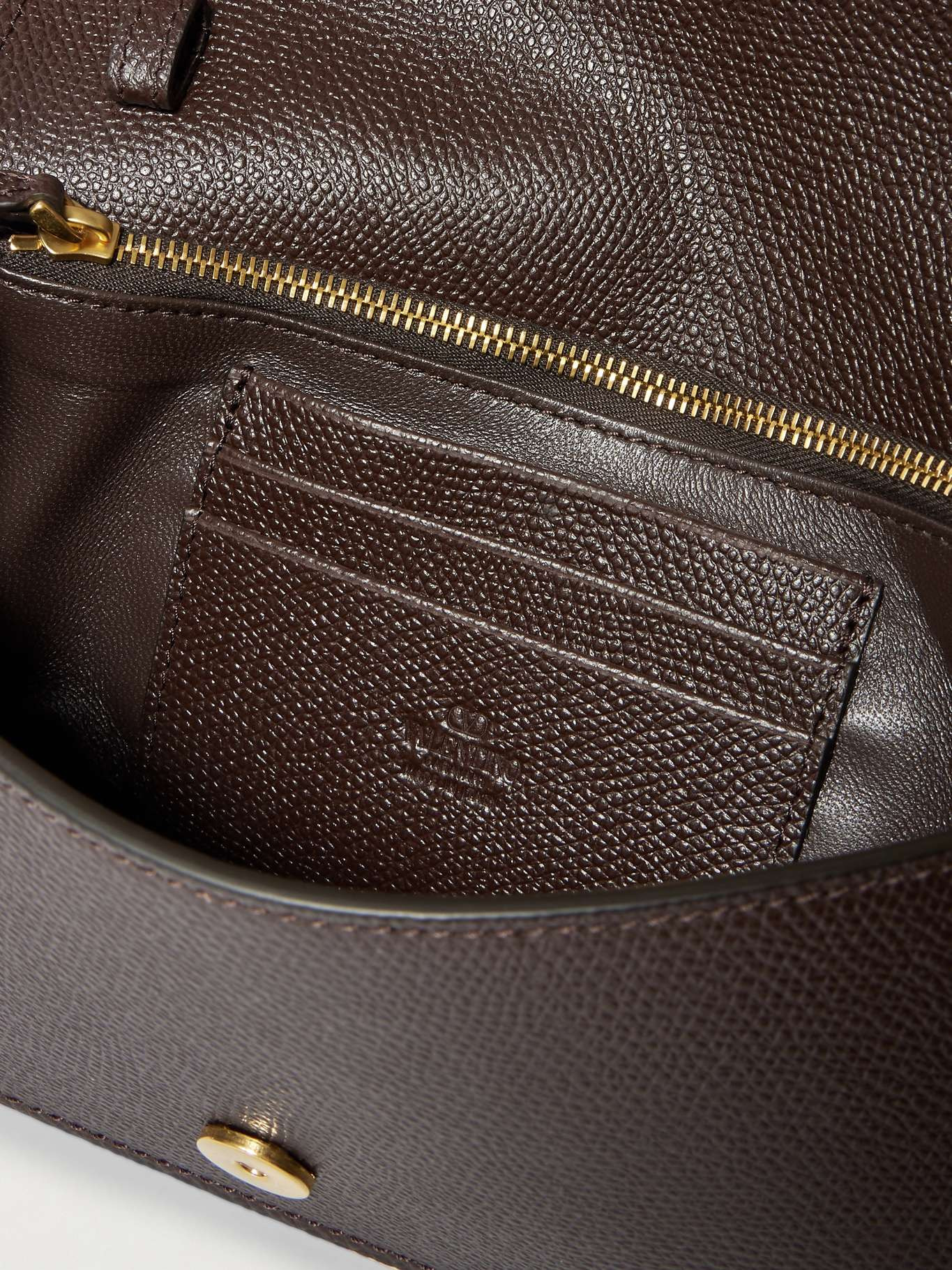VLogo Signature mini leopard-print calf hair and textured-leather shoulder bag Leopard print - 5