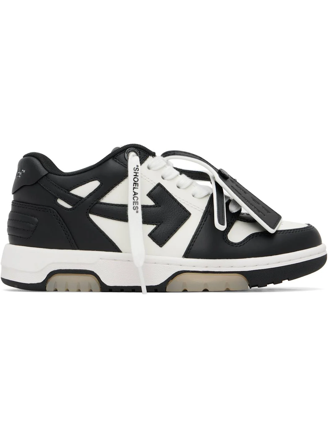 Black & White 'Out Of Office' Calf Leather Sneakers - 1