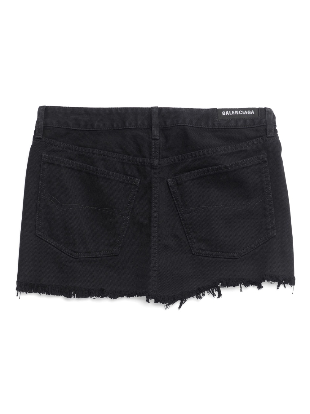 frayed denim miniskirt - 6