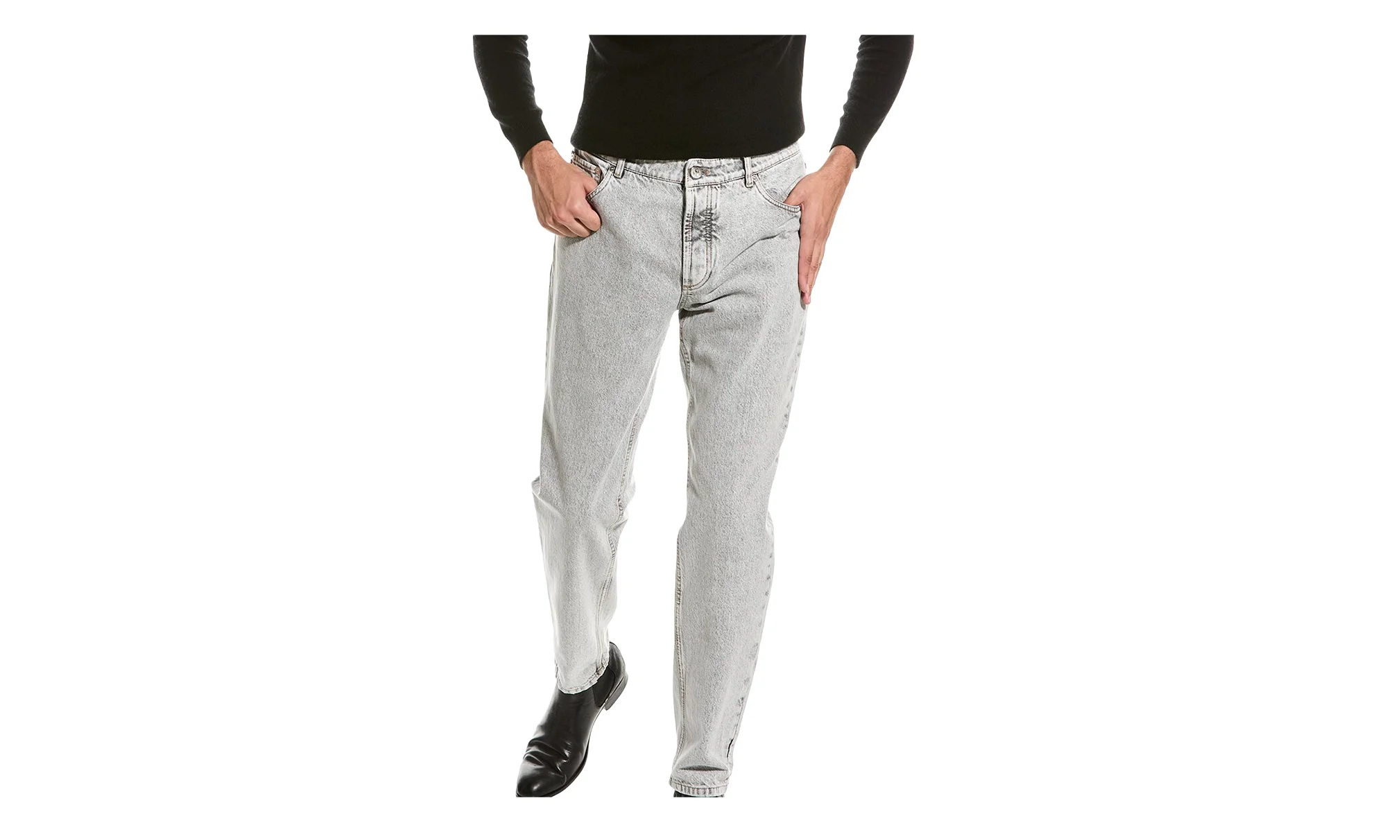 Acid-Wash Five-Pocket Jeans "Grey" BRUN967 - 1