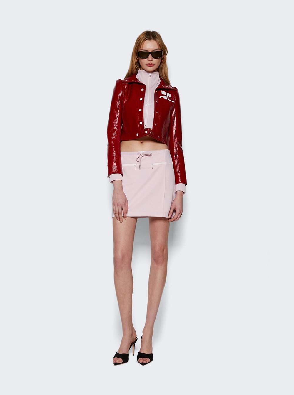 Cropped Tracksuit Jacket Powder Pink - 2