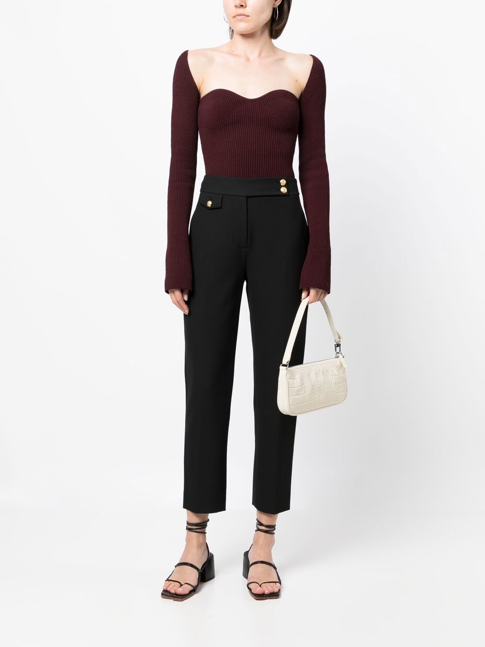 cropped high-waisted trousers - 2