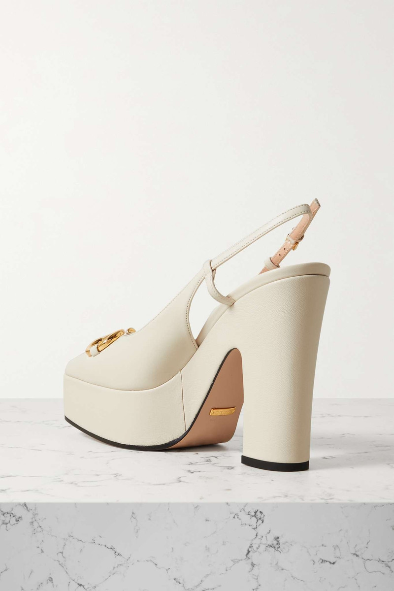 Baby horsebit-detailed leather slingback pumps 3