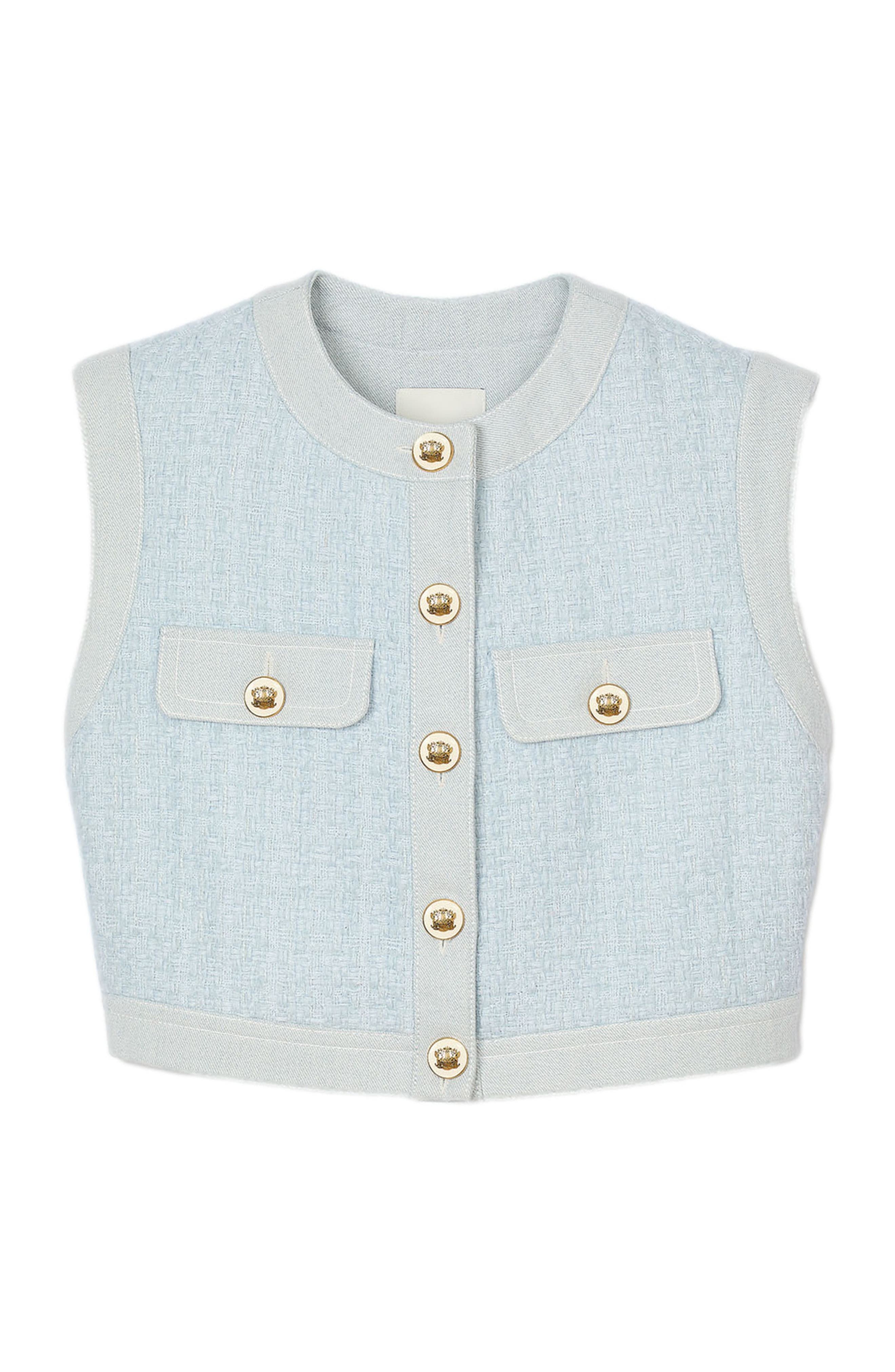 SANDRO Decorative tweed jacket in Sky Blue at Nordstrom - 5