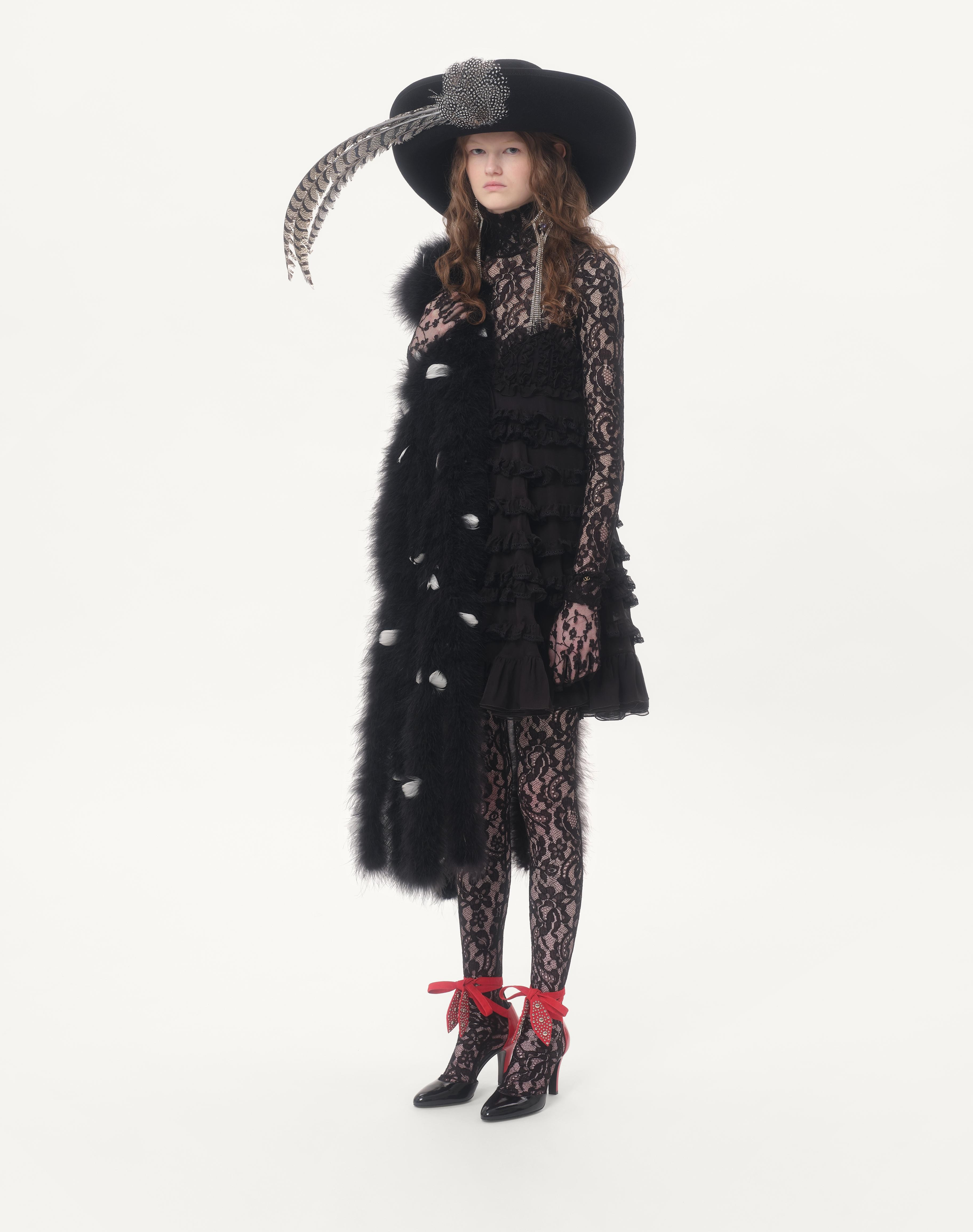 VALENTINO SCARF WITH TURKEY AND GOOSE FEATHERS - 3