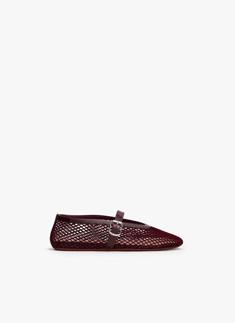 BALLET FLATS IN VELVET EFFECT FISHNET - 1