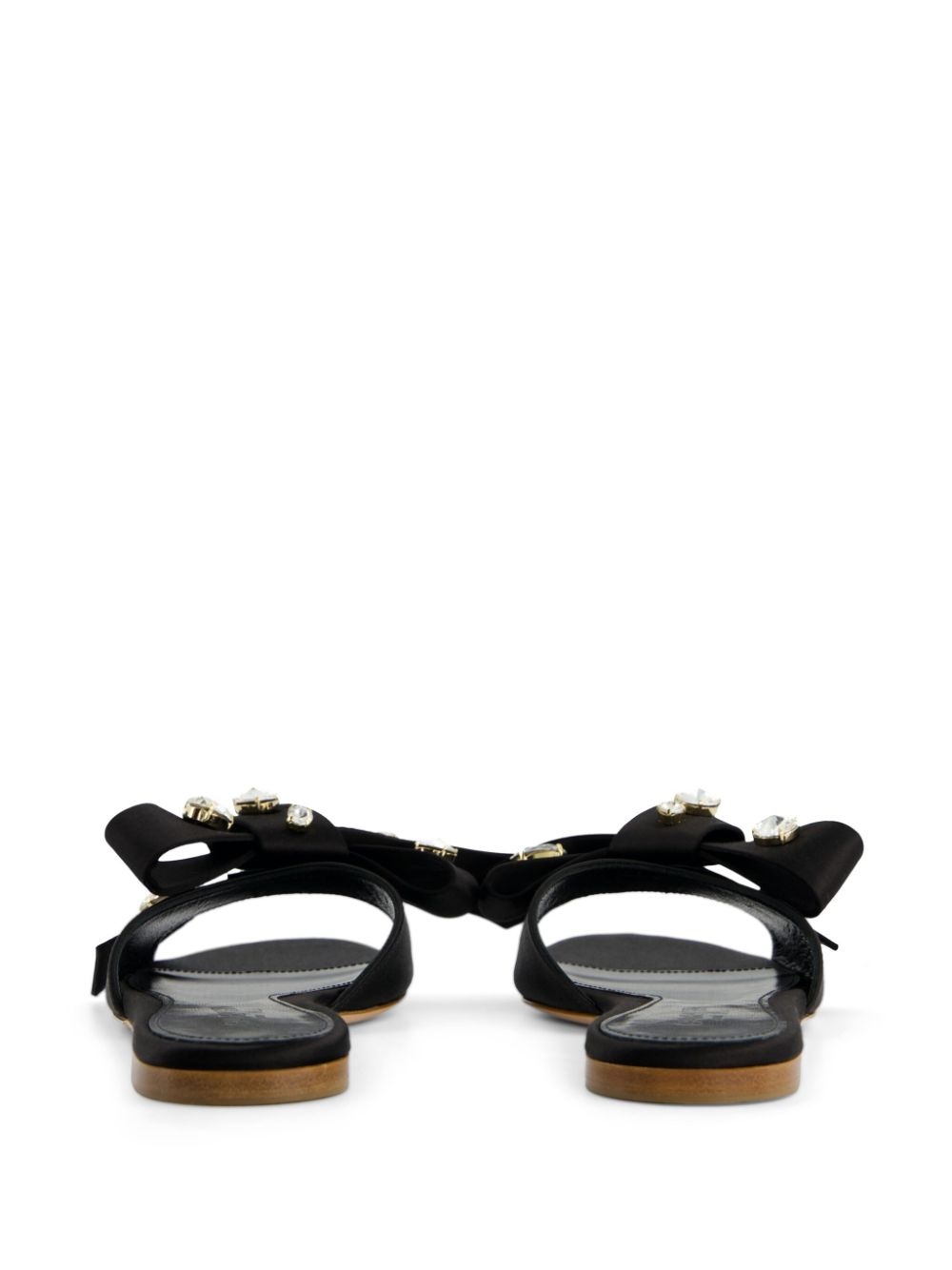 crystal-embellished leather sandals - 4