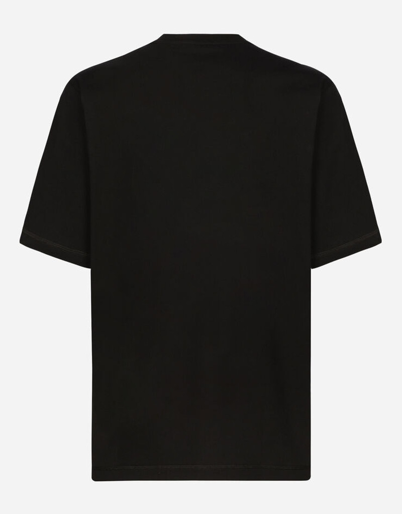 Dolce & Gabbana Cotton round-neck T-shirt with embossed DG logo outlook