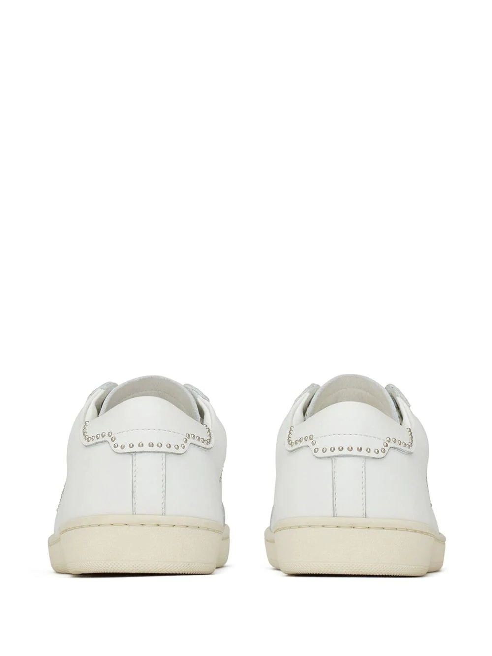 studded low-top leather sneakers - 3