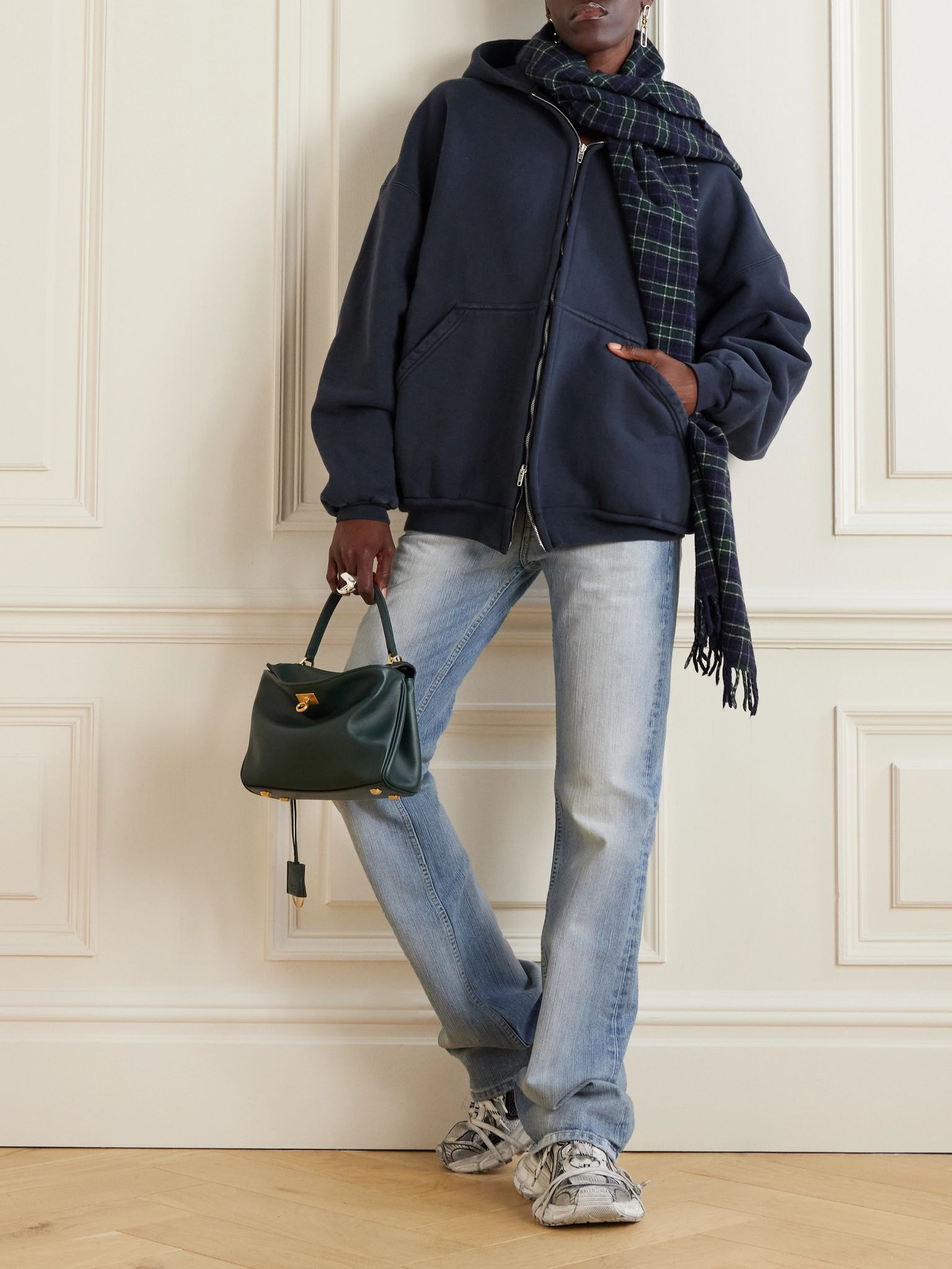 Frayed low-rise straight-leg jeans Light denim - 2