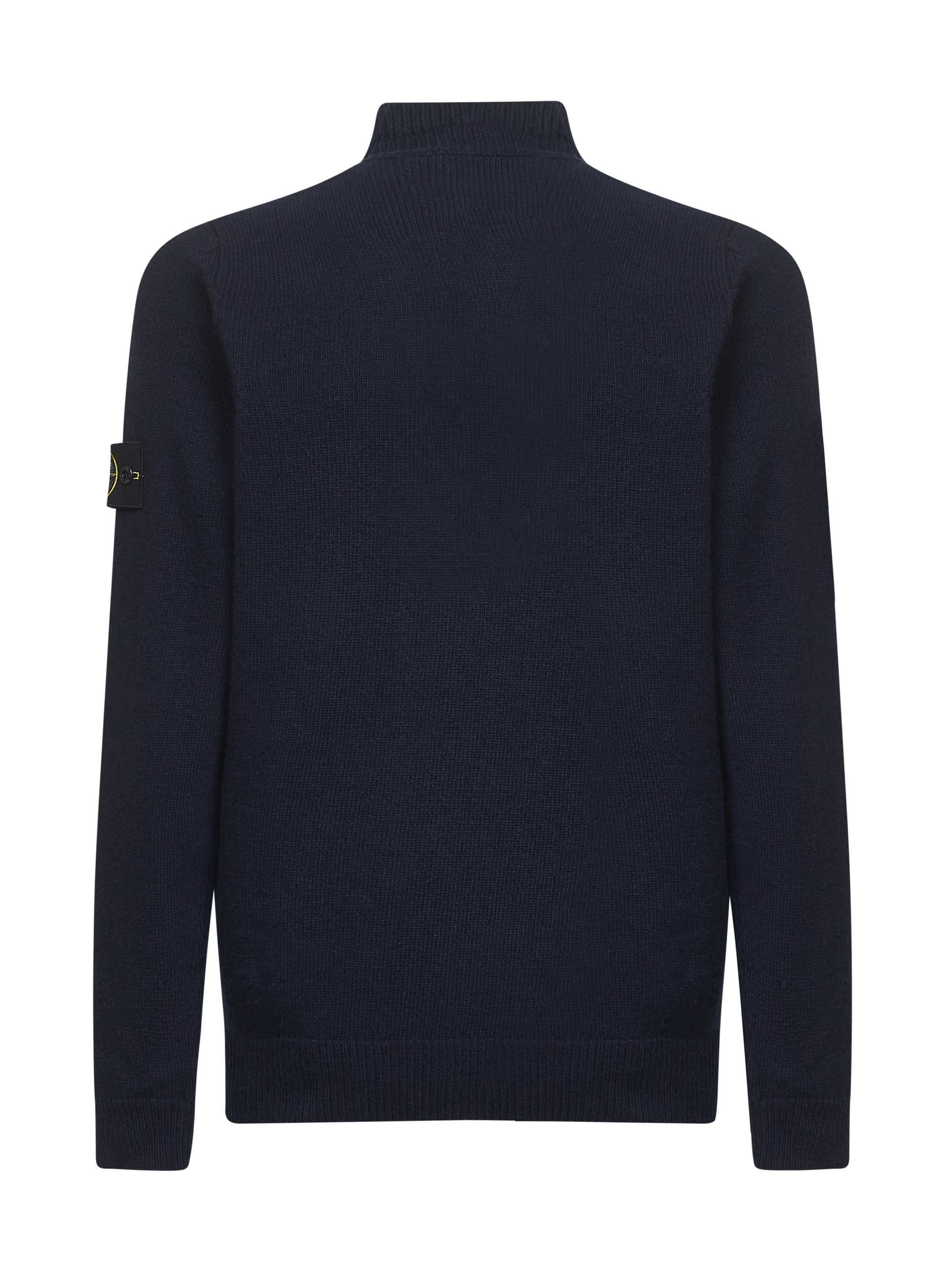 Blue lambswool half-zip jumper - 2