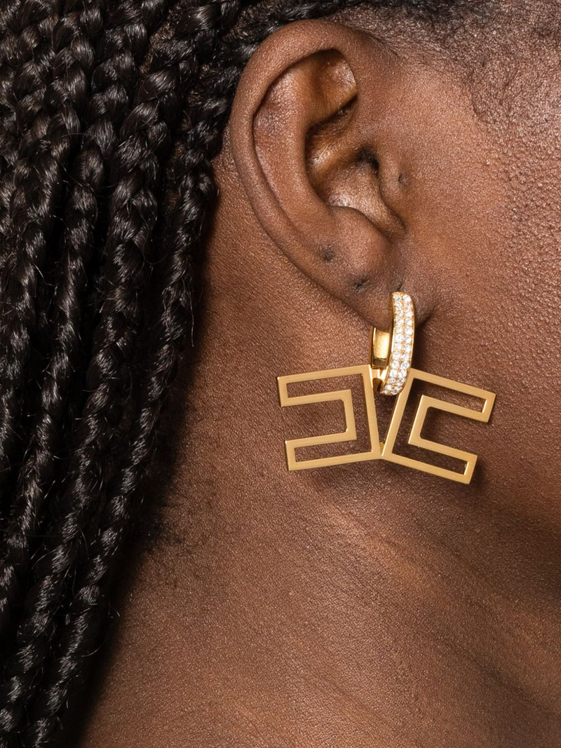 ELISABETTA FRANCHI logo-detail earrings outlook