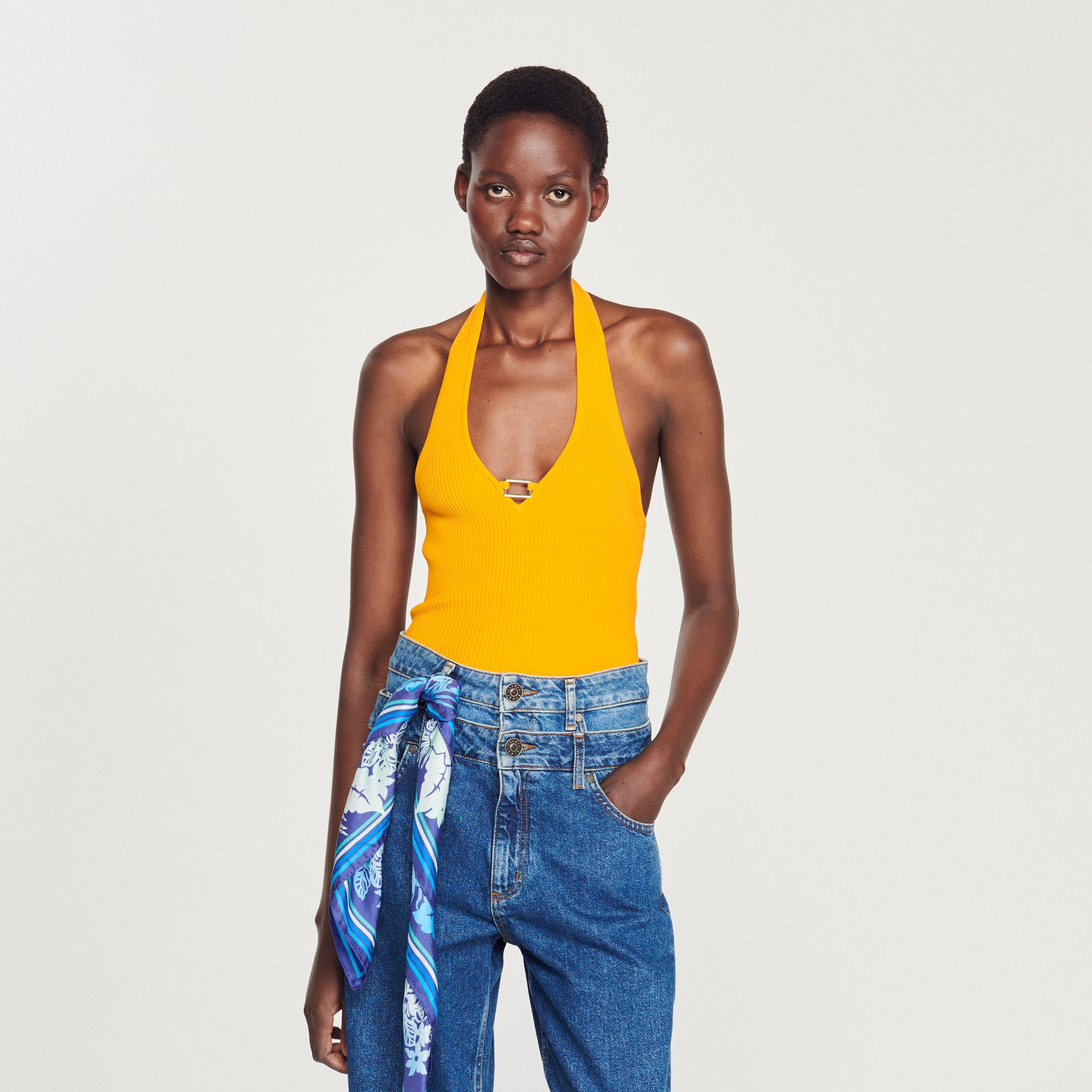 Knitted crop top with ring detail - 5
