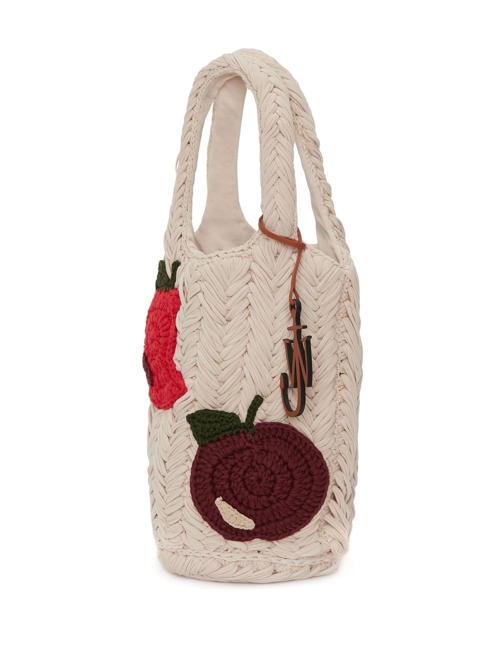 Cream Logo Detail Woven Tote Bag - 3