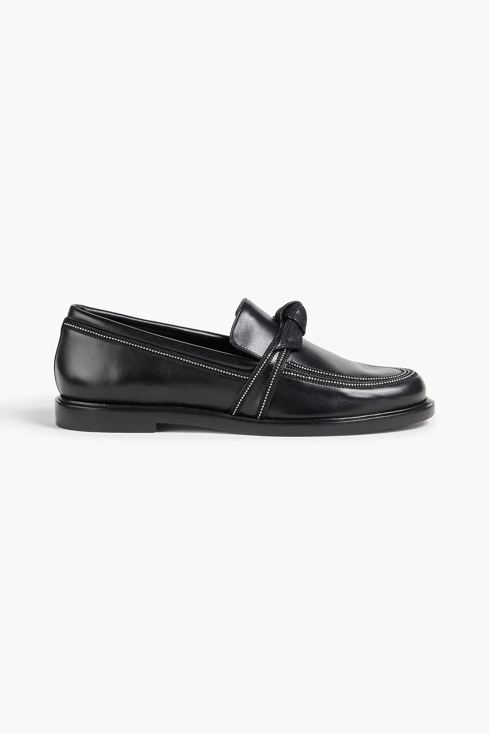 Clarita bow-detailed embellished leather loafers - 1