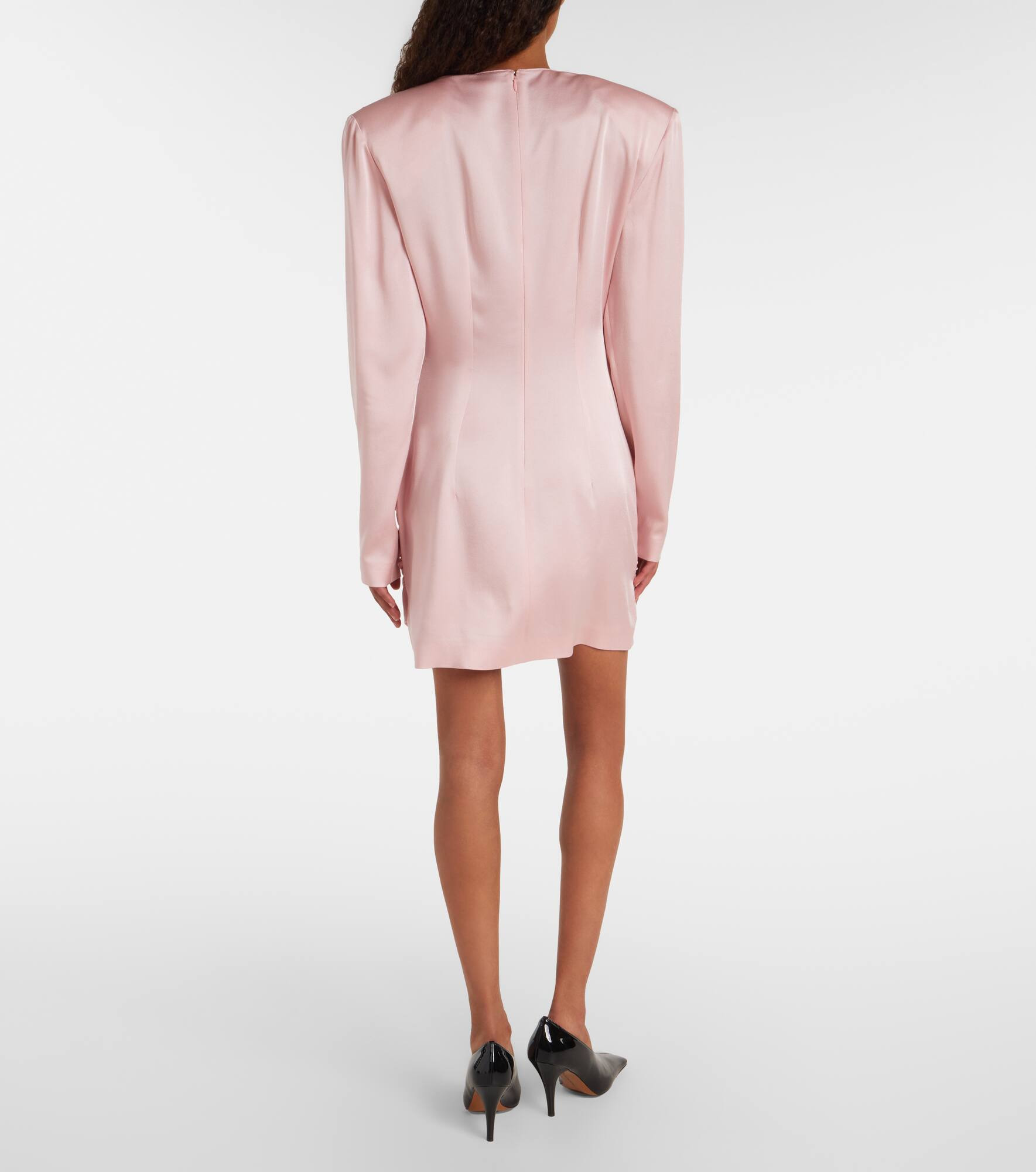 Draped crêpe satin minidress - 3