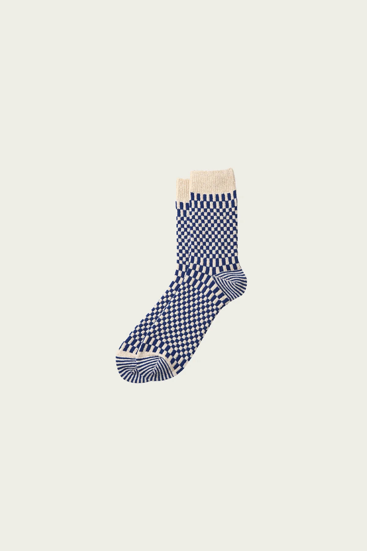 Checkerboard Pattern Socks - Blue - 1