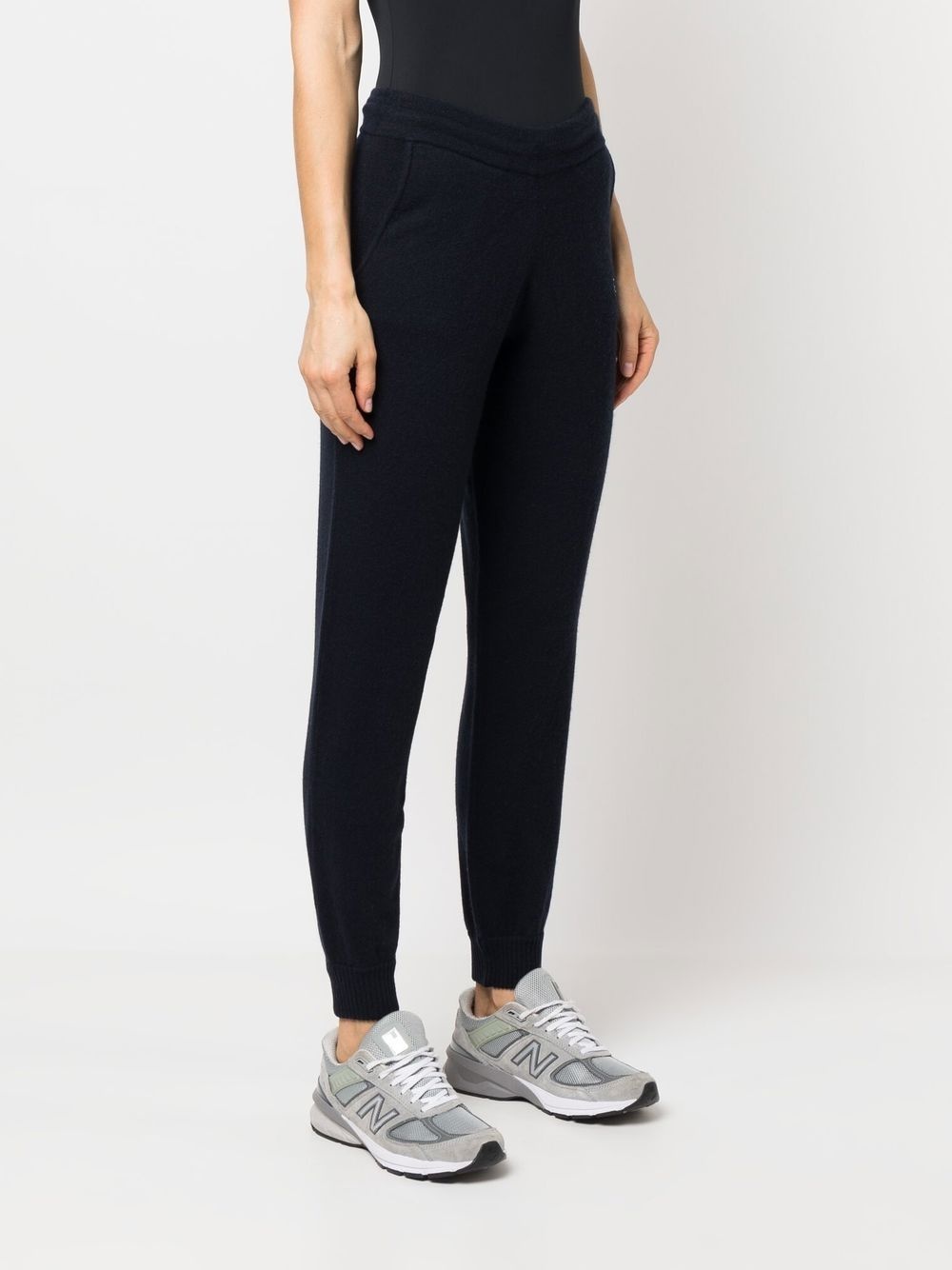 embroidered-logo cashmere track pants - 3