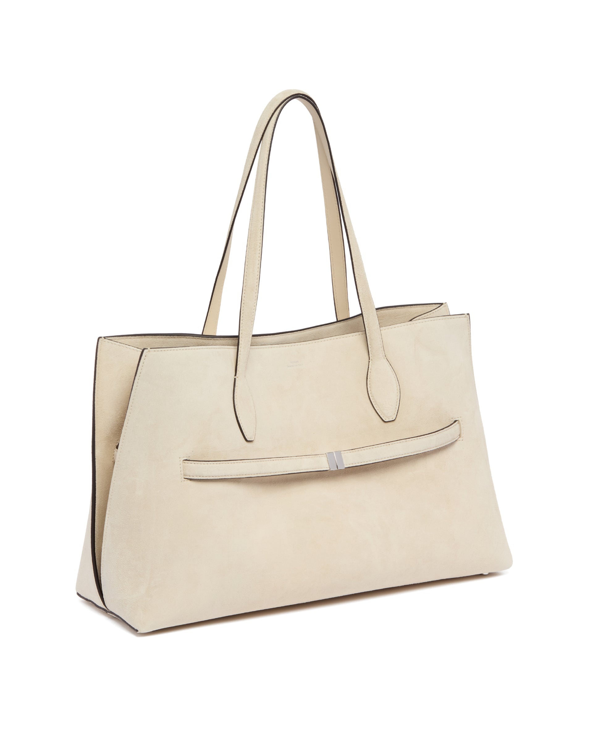 White Suede Lounge Tote - 6