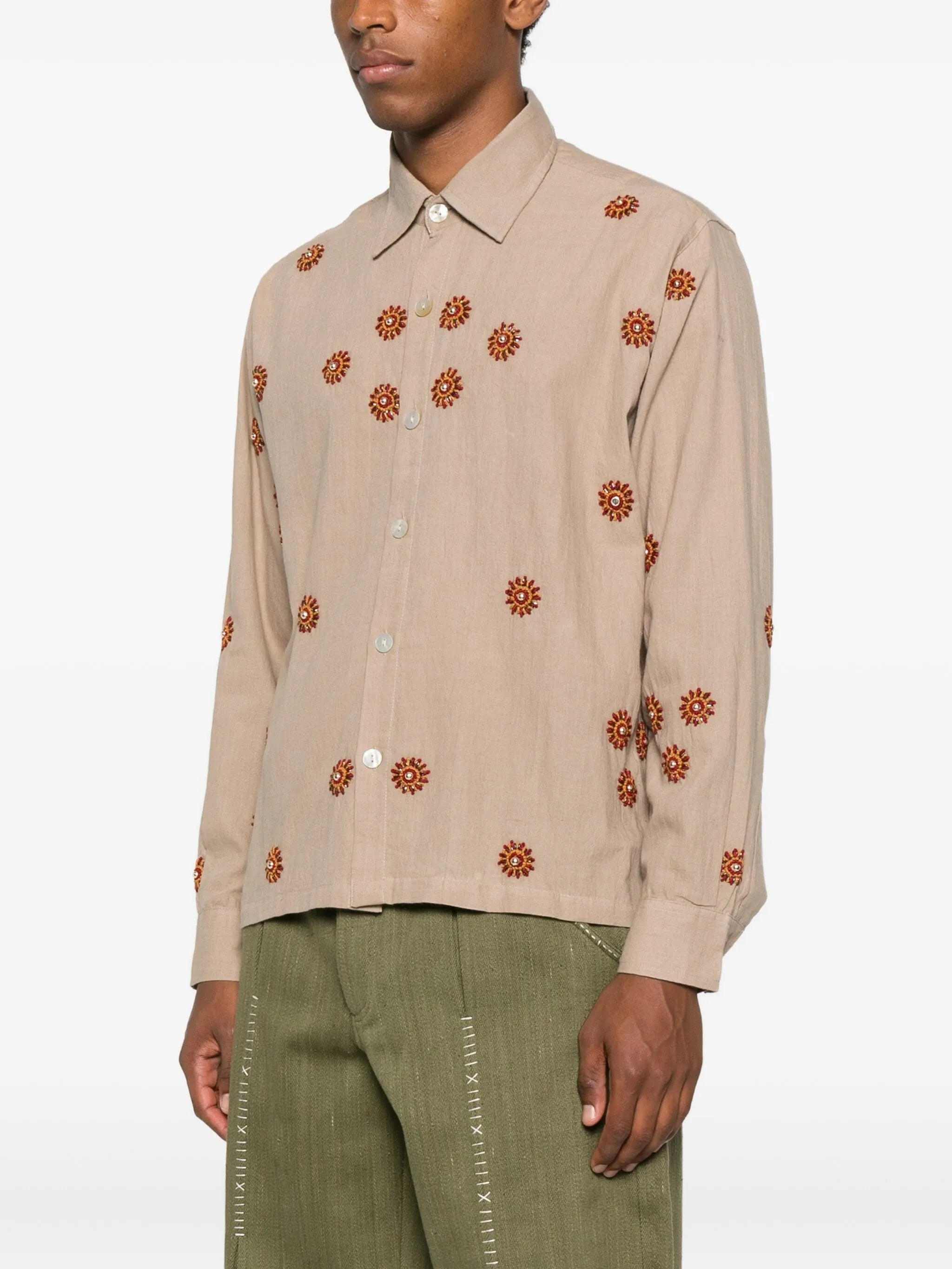 embroidered floral shirt - 3