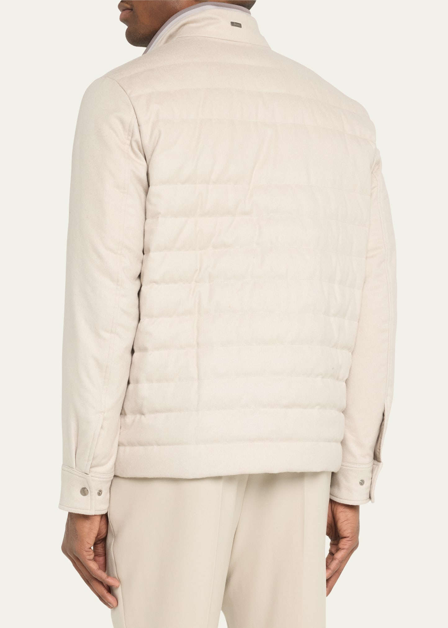 Men's Padded Silk-Cashmere Zip Jacket - 3