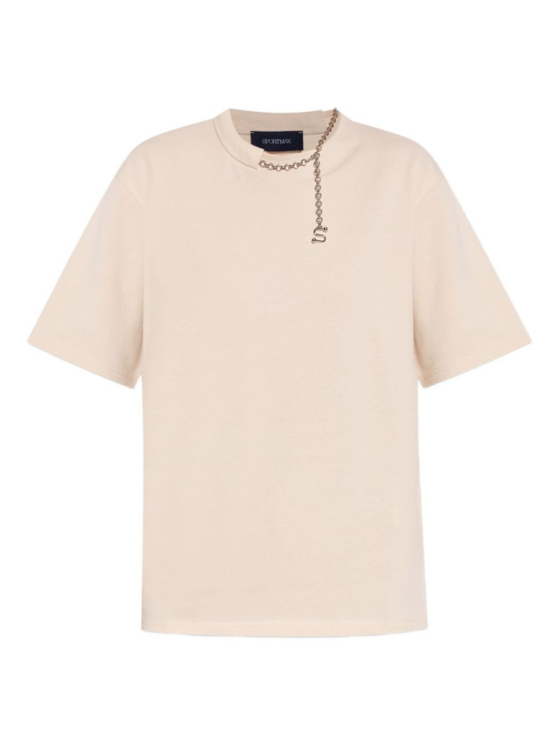chain-embellished cotton T-shirt 1