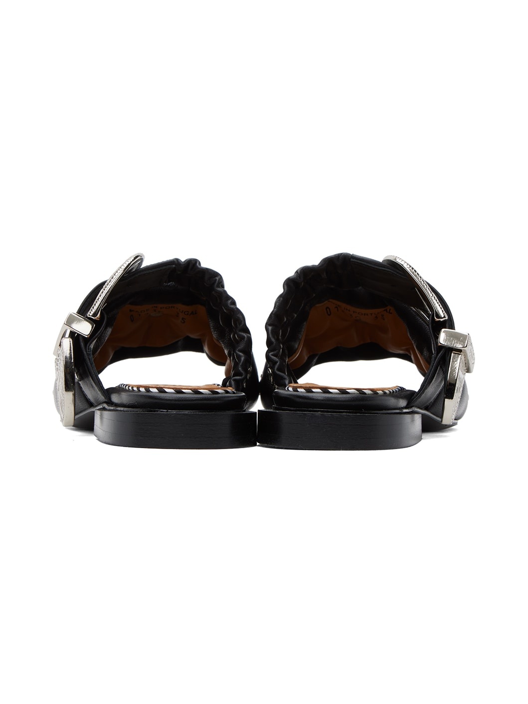 Black Pin-Buckle Sandals - 2