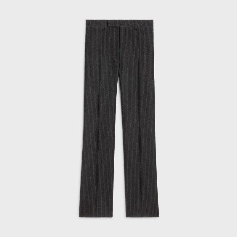 FLARED CROPPED PANTS IN STRIPED FLANNEL 1