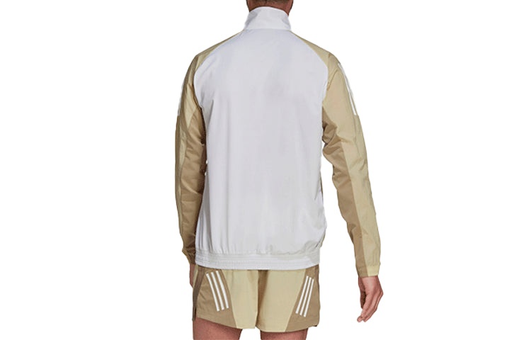 adidas Training logo Sports Half Zipper Colorblock Stand Collar Jacket White HP1879 - 2