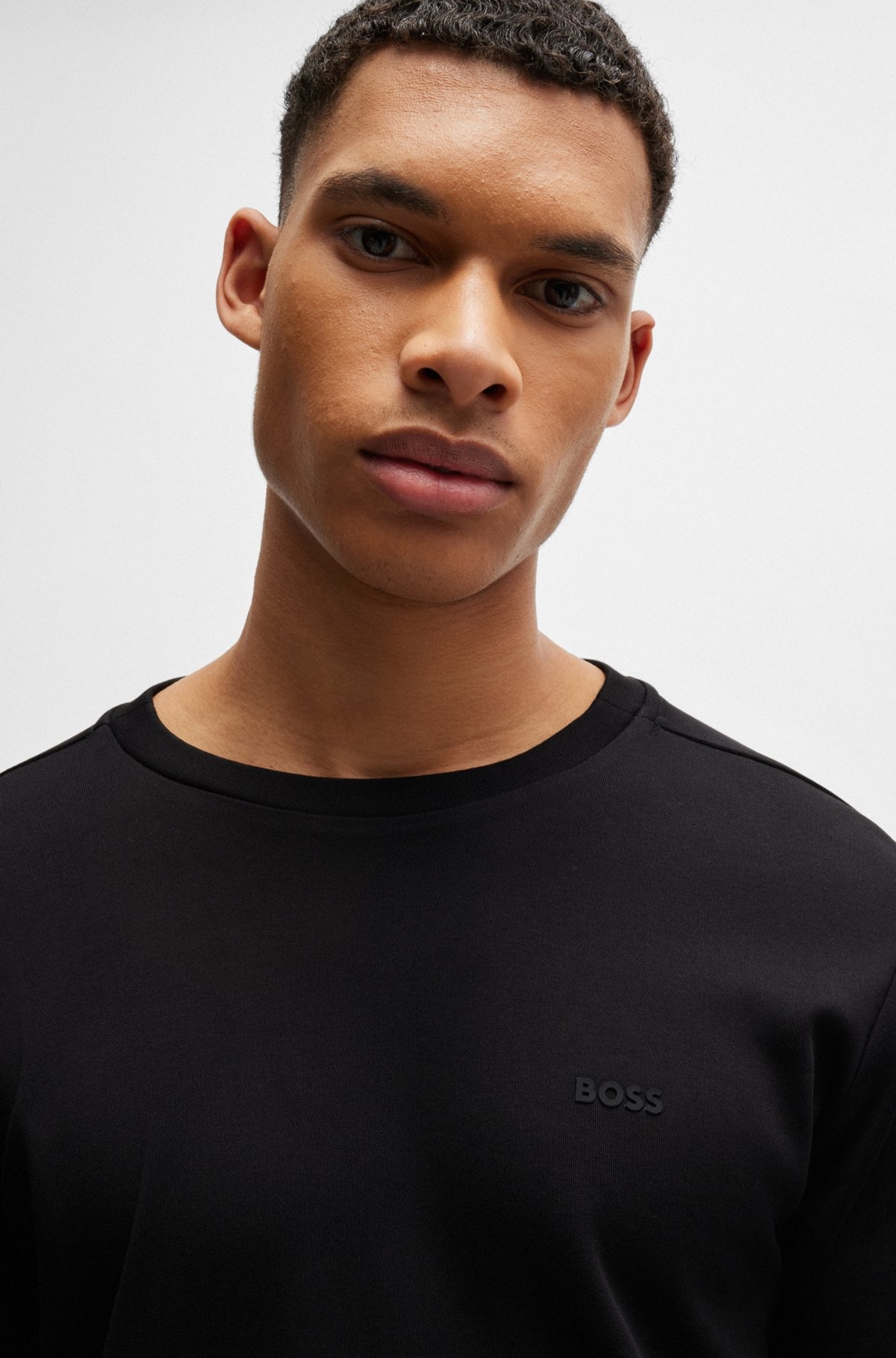 INTERLOCK-COTTON SWEATSHIRT WITH LOGO DETAIL AND CREW NECKLINE - 3