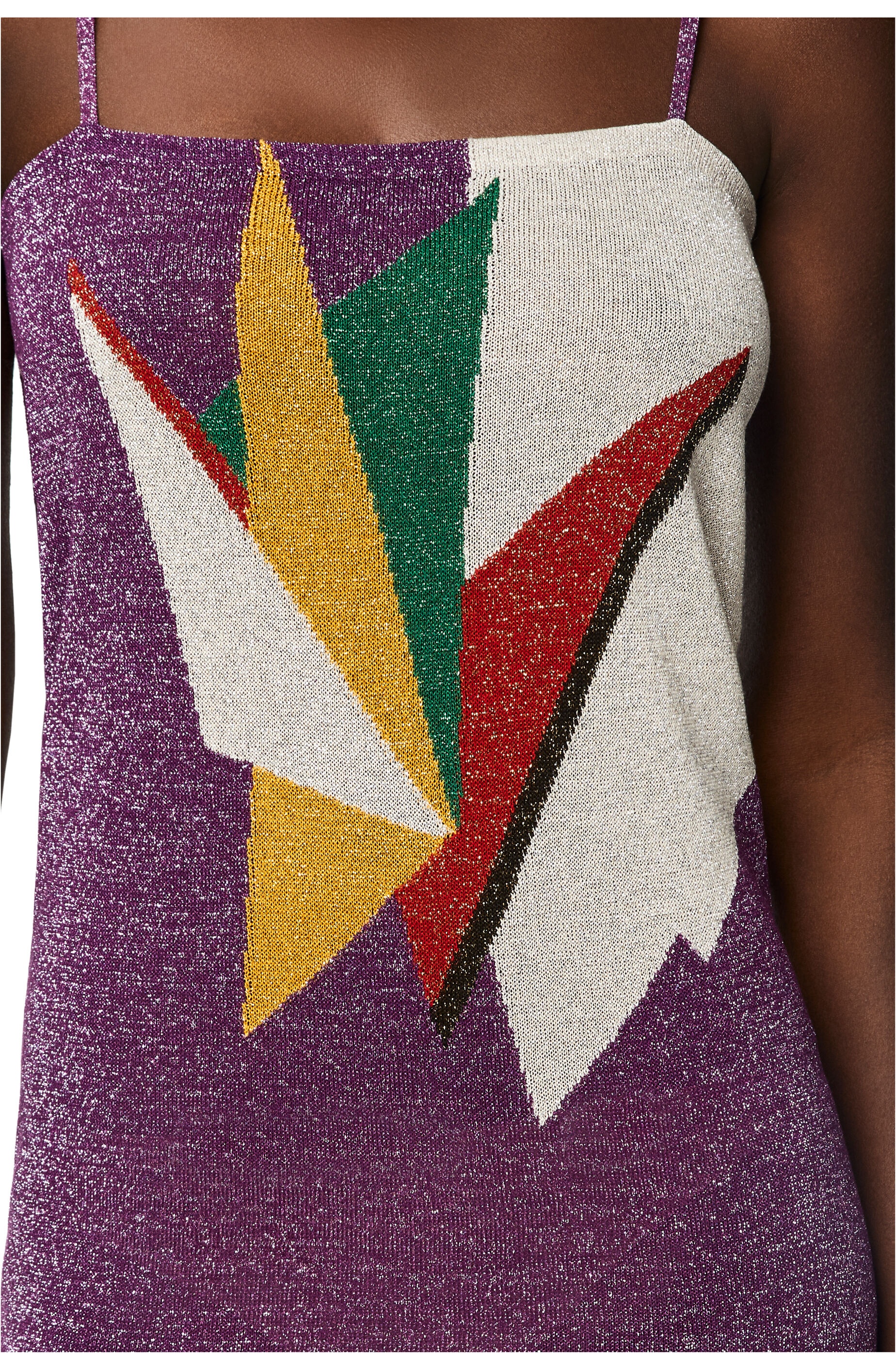 Intarsia lurex dress in viscose - 4