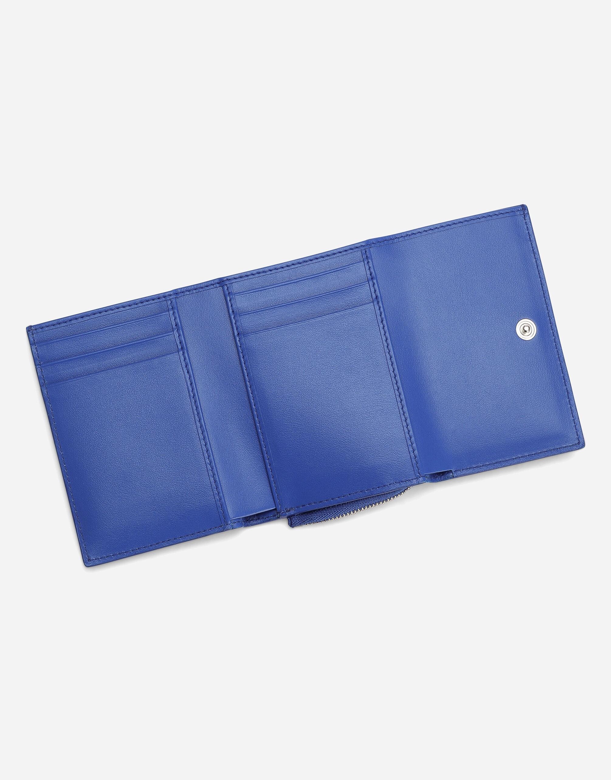 Calfskin French flap wallet with raised logo - 4