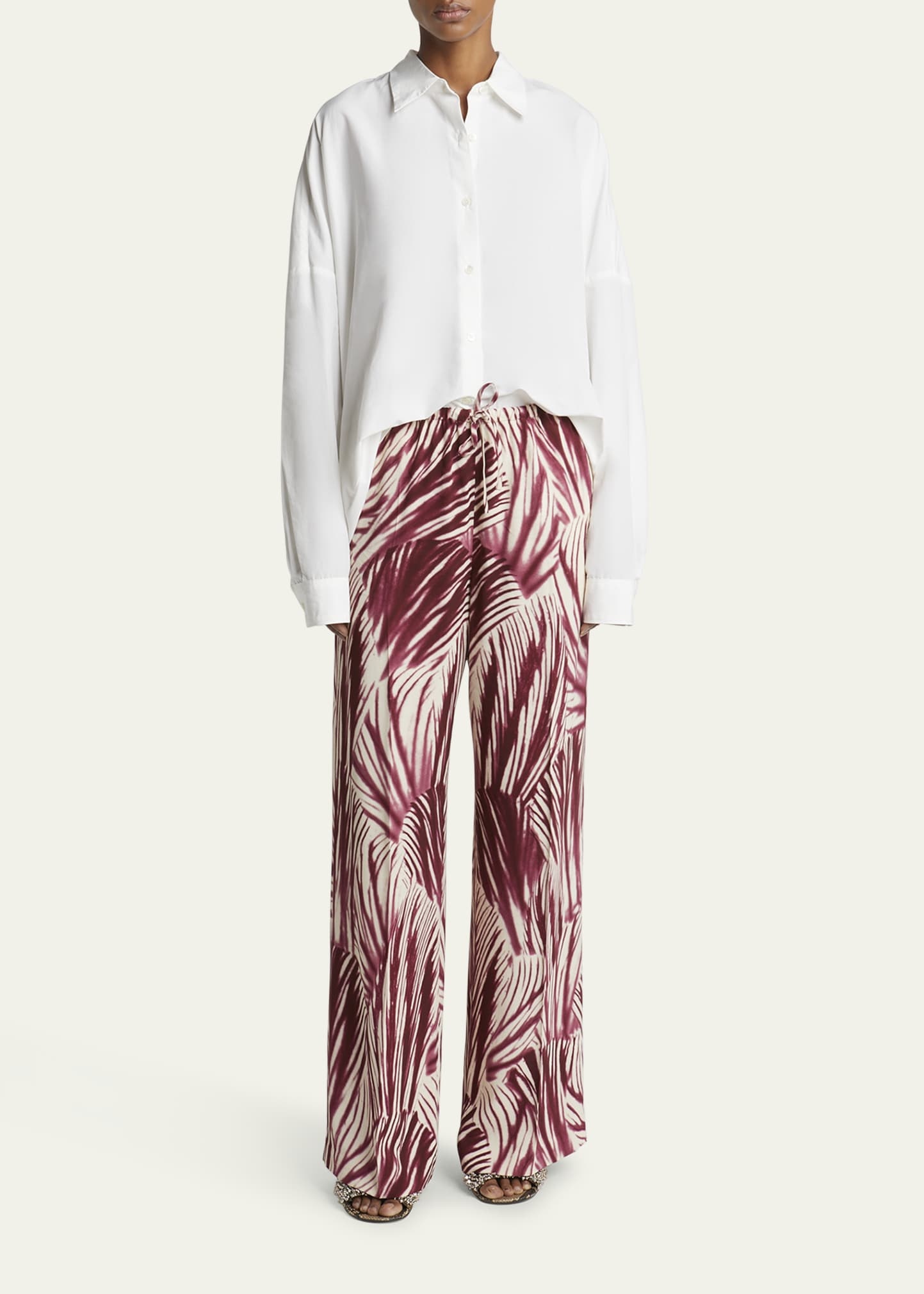 Puvis Printed Wide-Leg Drawstring Pants - 2